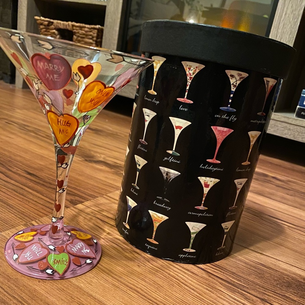 Lolita “LOVE” / Marry Me HandPainted Martini Glass